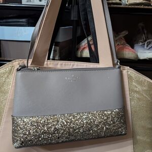 Kate Spade Saffiano leather crossbody bag, Ramey Greta Court with glitter accent